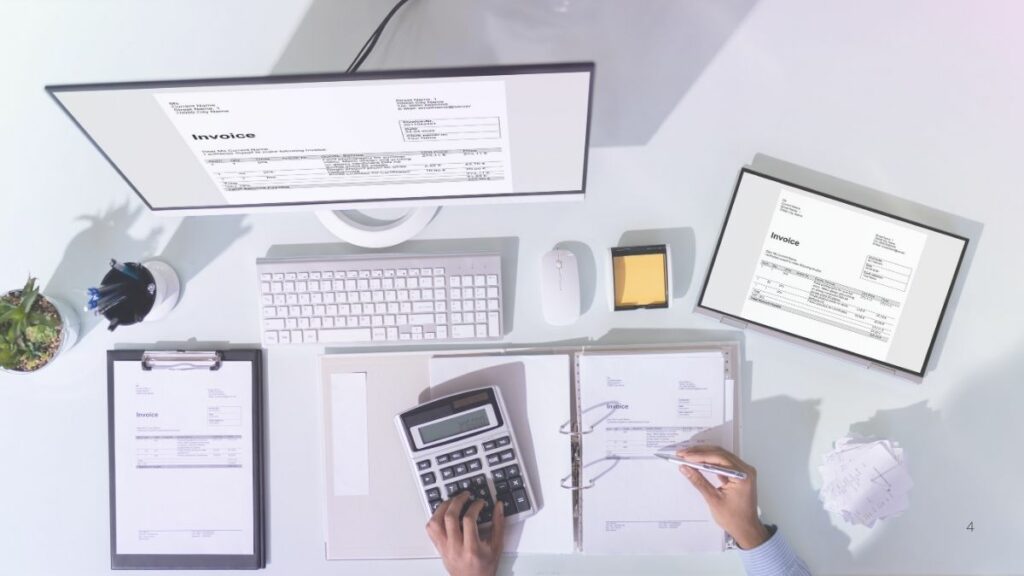 a view of an accountant's desk